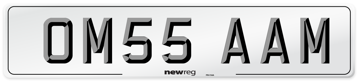 OM55 AAM Number Plate from New Reg